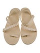 Ancient Greek Sandals Leather Scalloped Accent Slides