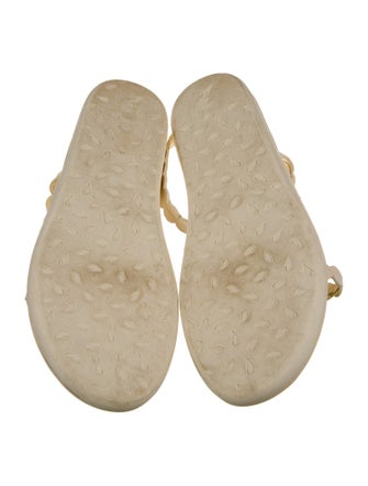 Ancient Greek Sandals Leather Scalloped Accent Slides