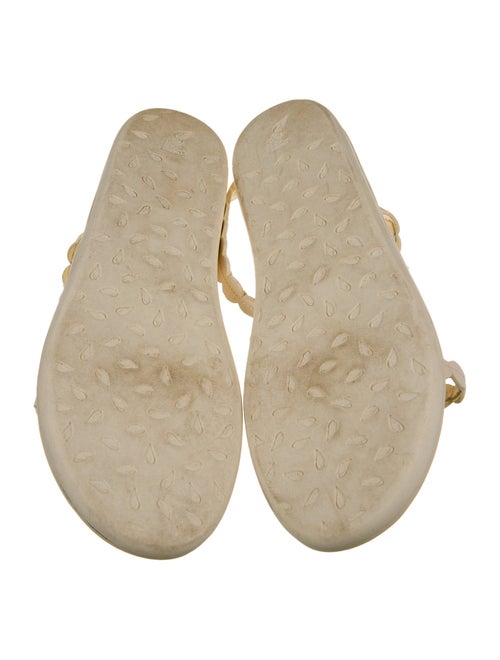 Ancient Greek Sandals Leather Scalloped Accent Slides