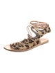 Ancient Greek Sandals Ponyhair Animal Print Gladiator Sandals