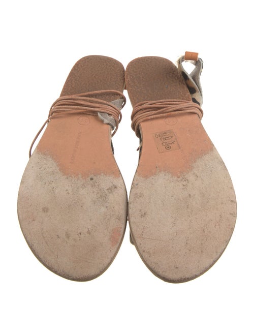 Ancient Greek Sandals Ponyhair Animal Print Gladiator Sandals