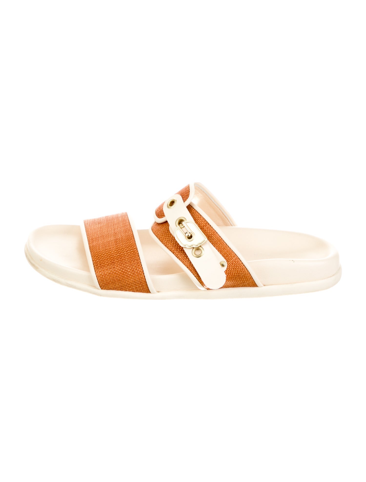 Ancient Greek Sandals Straw Colorblock Pattern Slides