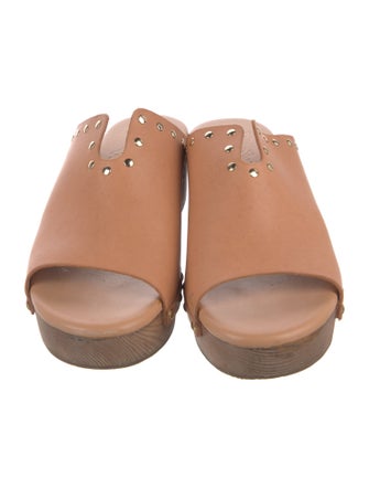 Ancient Greek Sandals Leather Studded Accents Slides