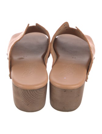 Ancient Greek Sandals Leather Studded Accents Slides