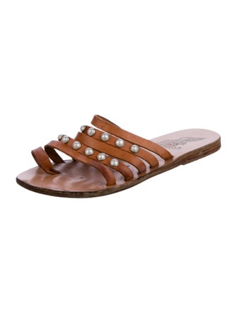 Ancient Greek Sandals Leather Slides