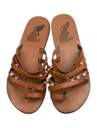 Ancient Greek Sandals Leather Slides