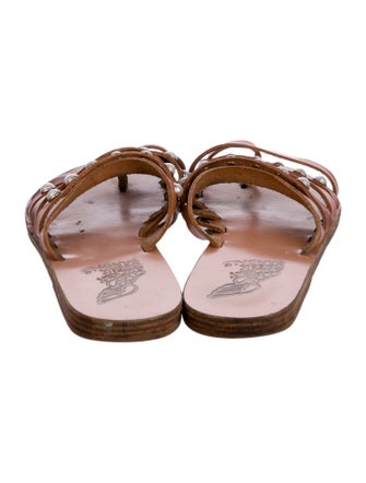 Ancient Greek Sandals Leather Slides