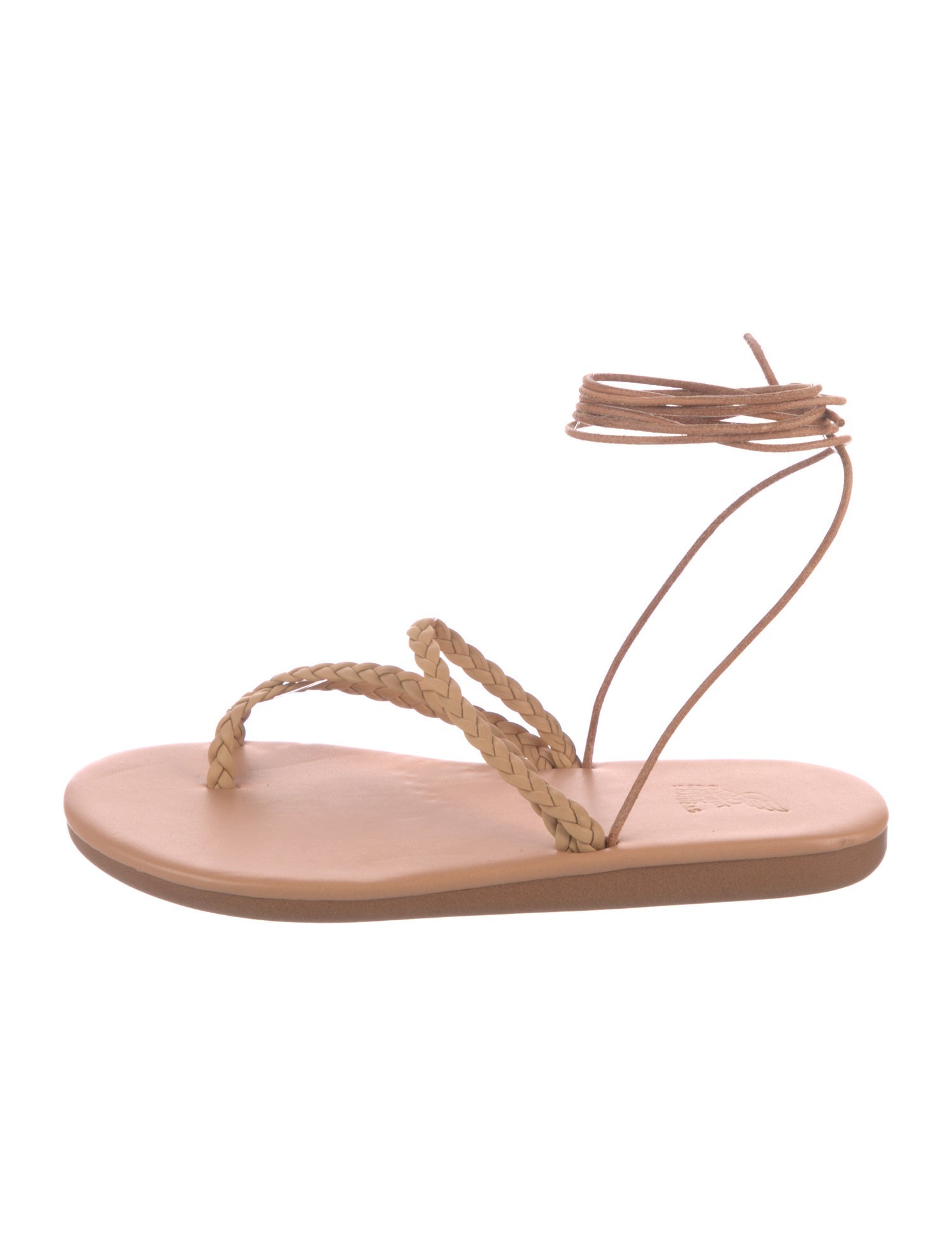 Ancient Greek Sandals Leather Braided Accents Gladiator Sandals