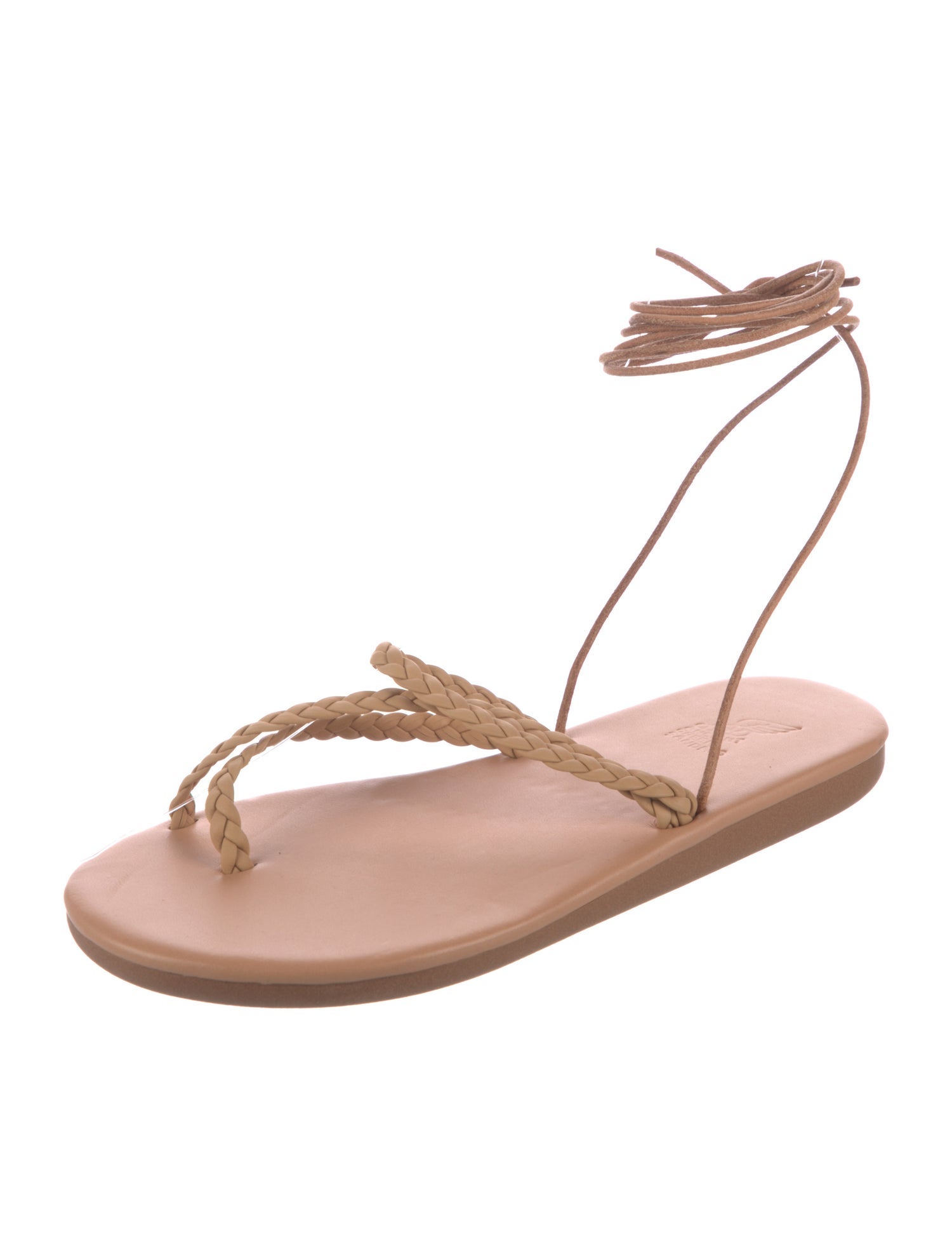 Ancient Greek Sandals Leather Braided Accents Gladiator Sandals