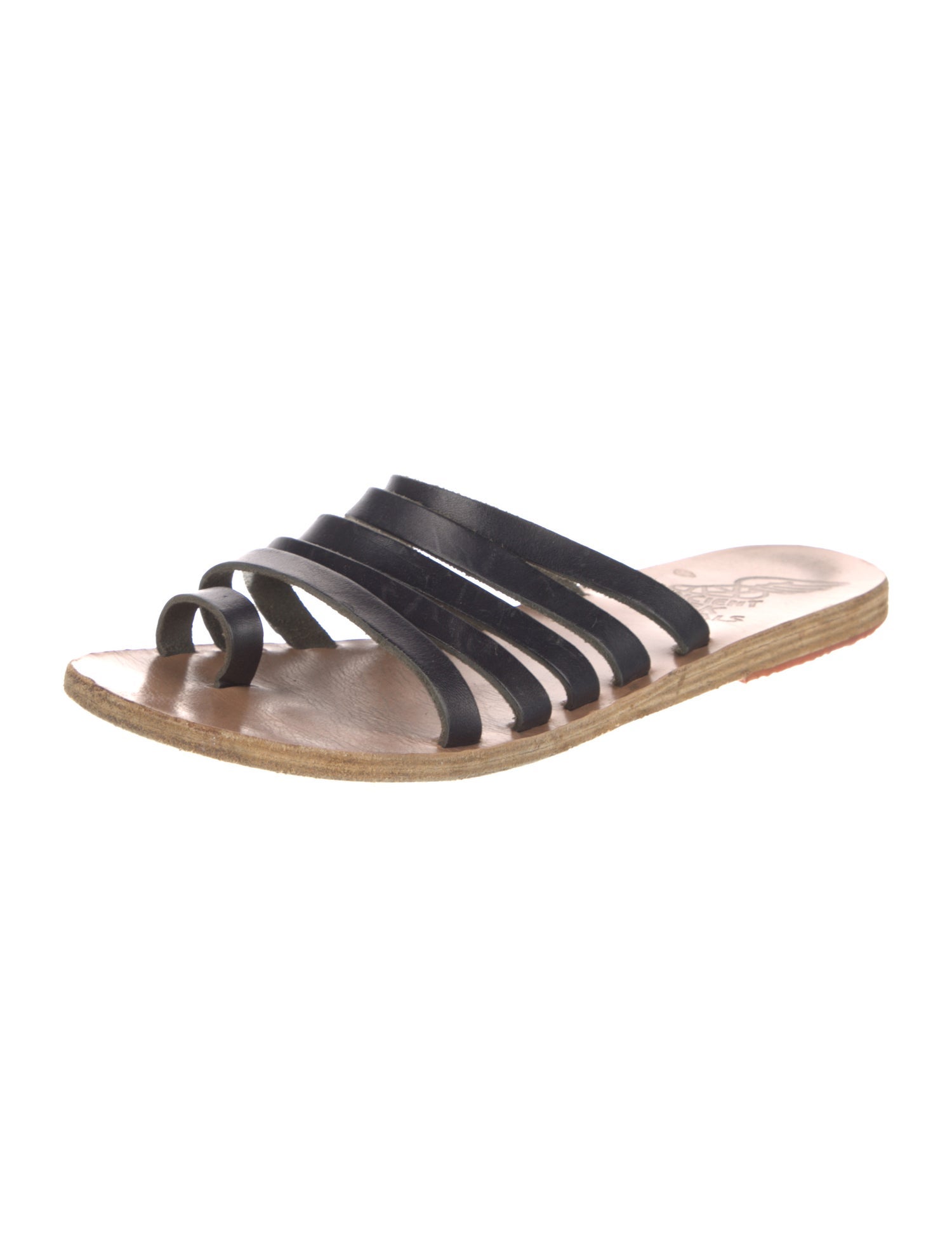 Ancient Greek Sandals Leather Slides