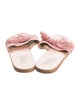 Ancient Greek Sandals Velvet Bow Accents Slides