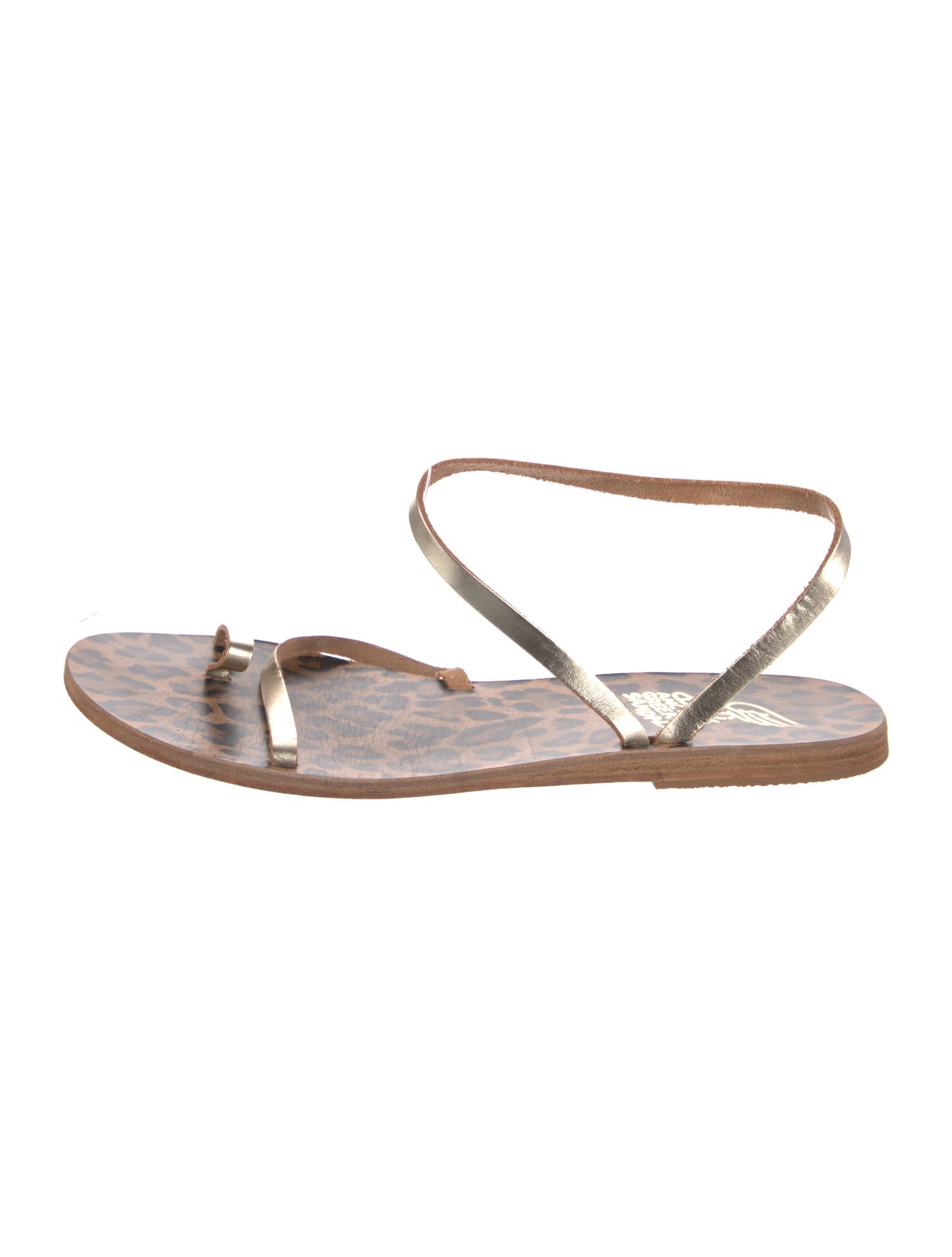Ancient Greek Sandals Leather Animal Print Sandals