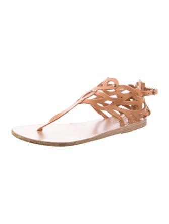 Ancient Greek Sandals Leather Studded Accents Sandals