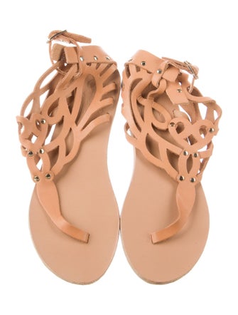 Ancient Greek Sandals Leather Studded Accents Sandals