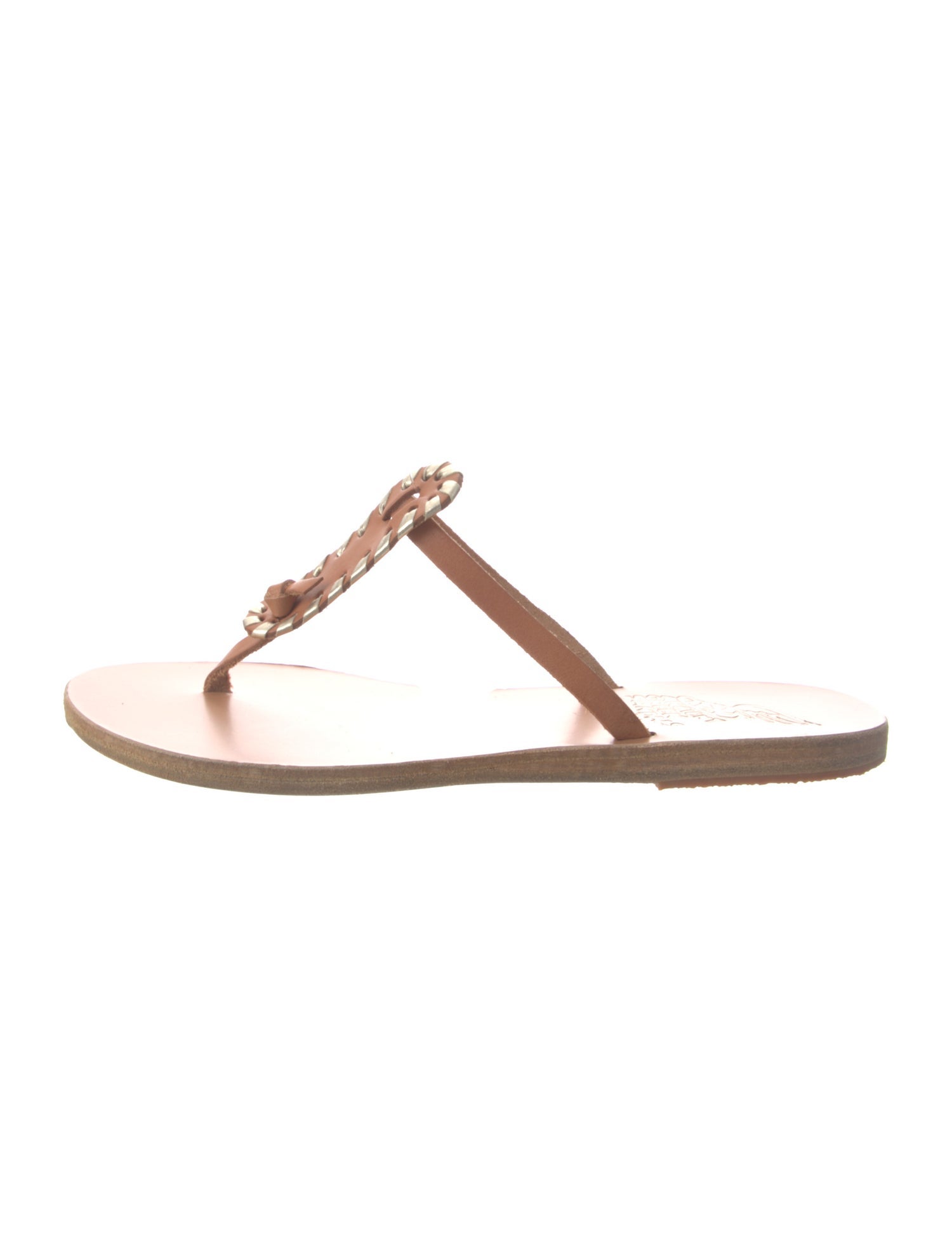 Ancient Greek Sandals Leather T-Strap Sandals