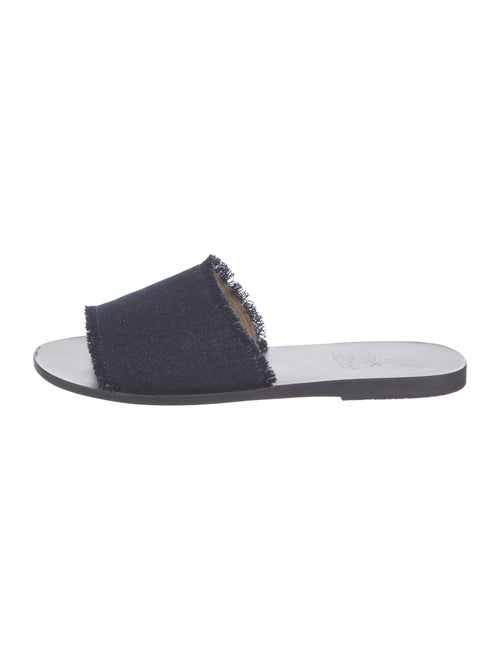 Ancient Greek Sandals Denim Raw-Edge Trim Slides