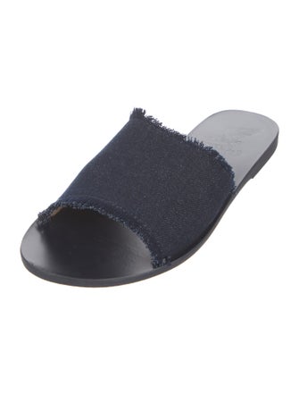 Ancient Greek Sandals Denim Raw-Edge Trim Slides