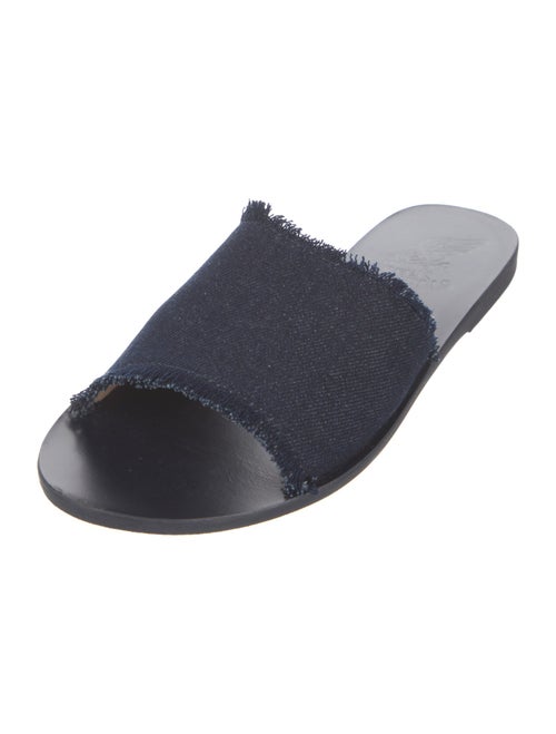 Ancient Greek Sandals Denim Raw-Edge Trim Slides