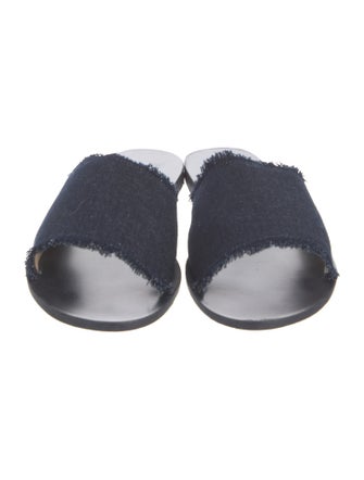 Ancient Greek Sandals Denim Raw-Edge Trim Slides
