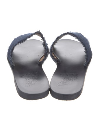 Ancient Greek Sandals Denim Raw-Edge Trim Slides