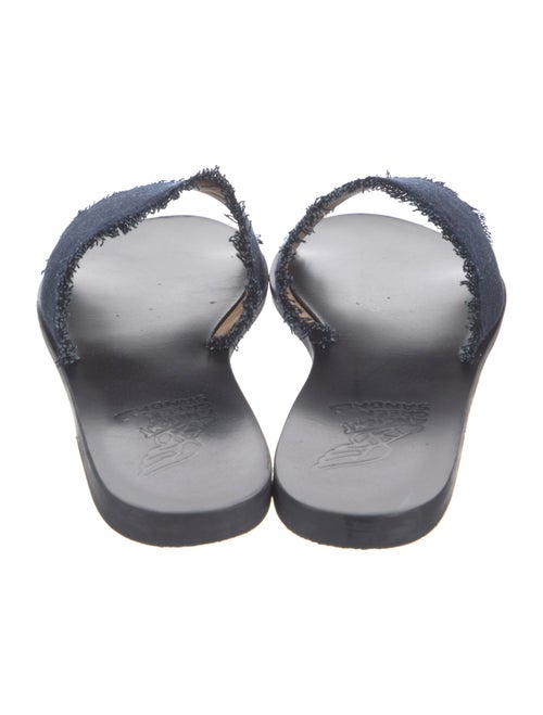 Ancient Greek Sandals Denim Raw-Edge Trim Slides