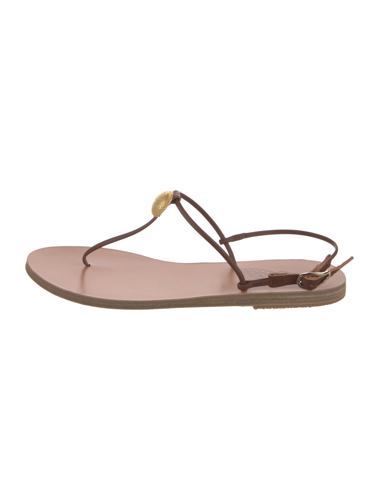 Ancient Greek Sandals Leather T-Strap Sandals
