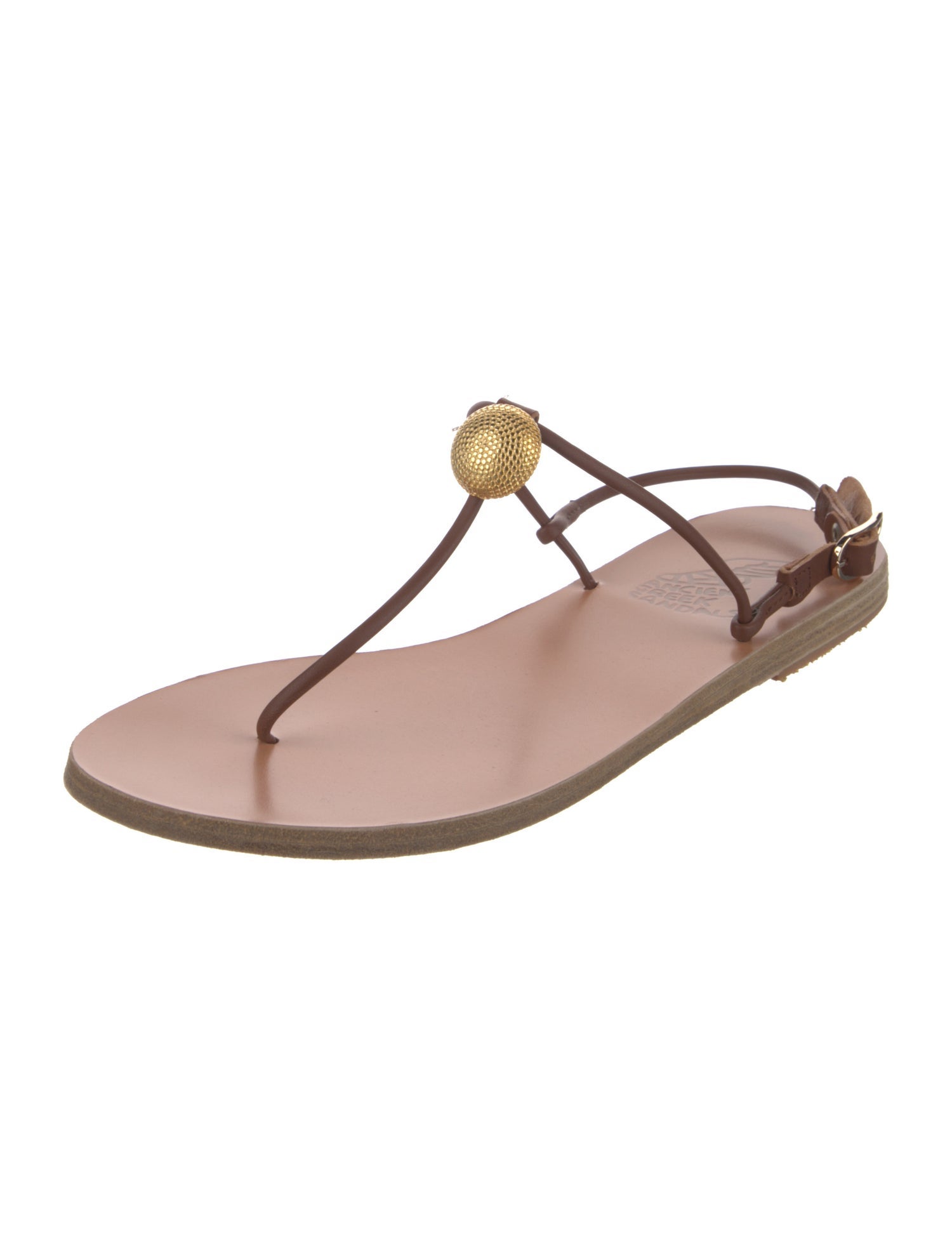 Ancient Greek Sandals Leather T-Strap Sandals