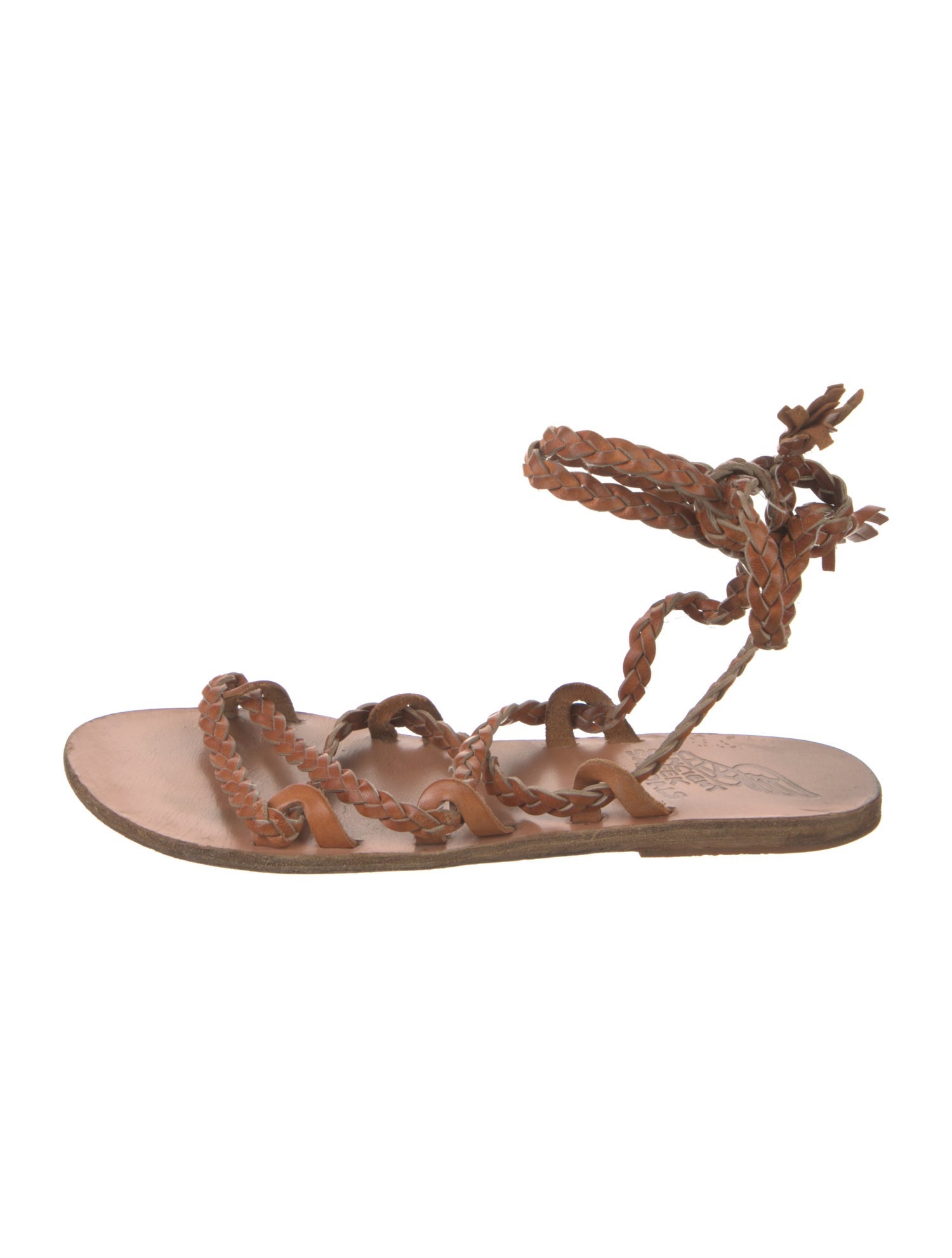 Ancient Greek Sandals Leather Braided Accents Gladiator Sandals