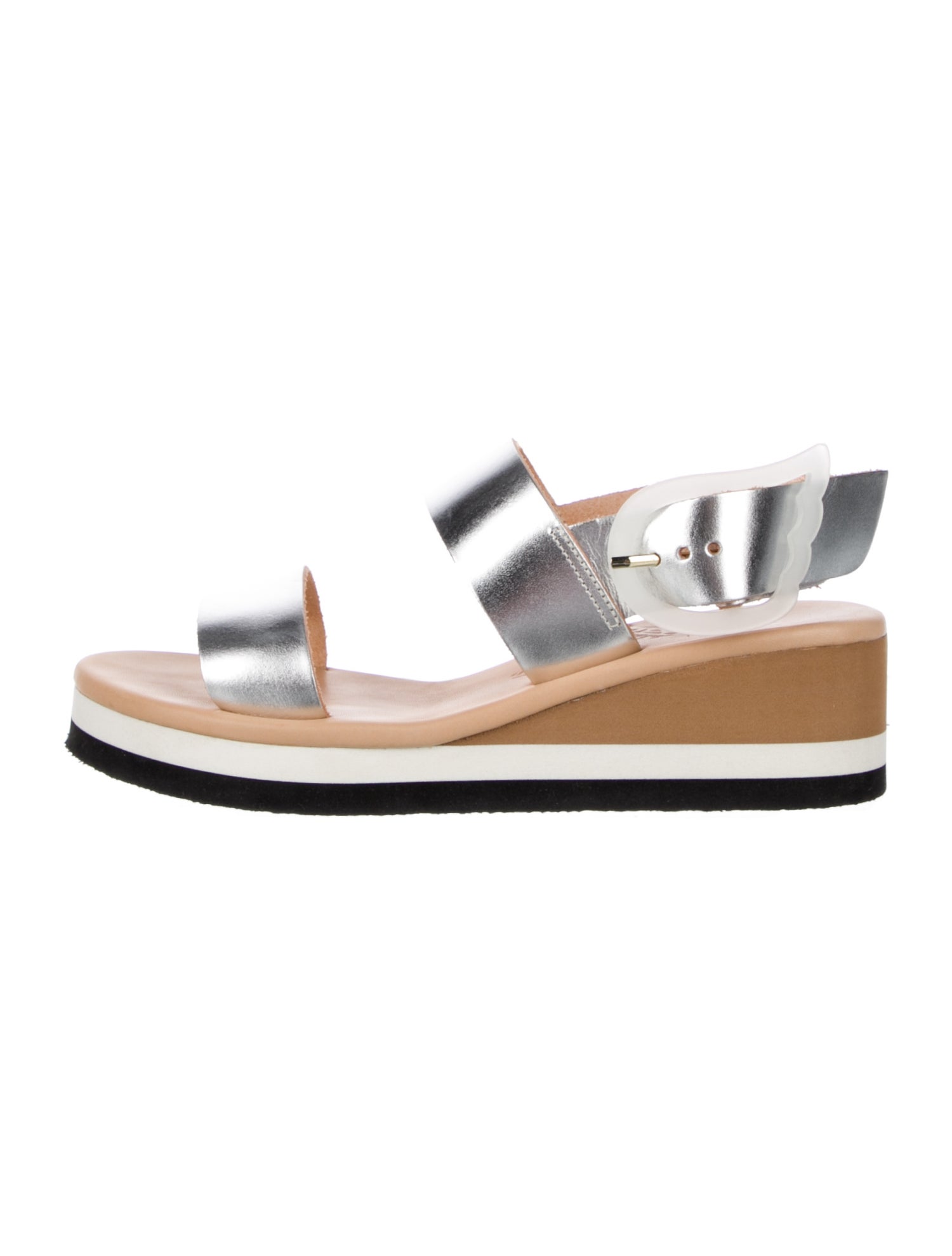 Ancient Greek Sandals Leather Colorblock Pattern Slingback Sandals