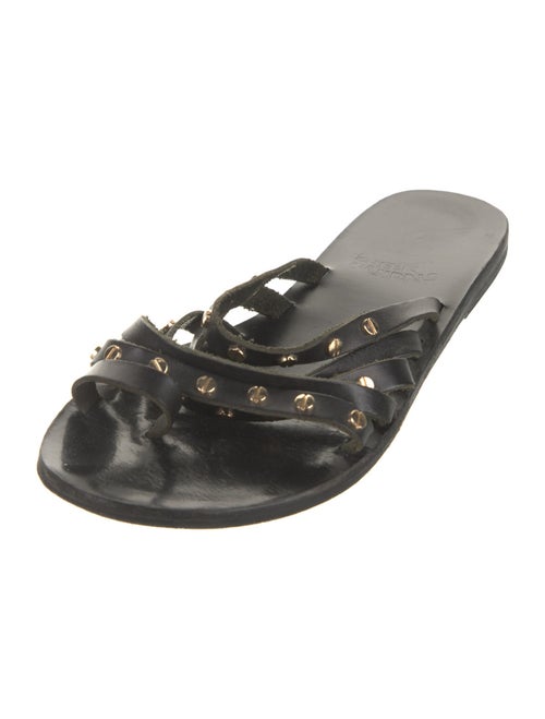 Ancient Greek Sandals Suede Floral Print Slides