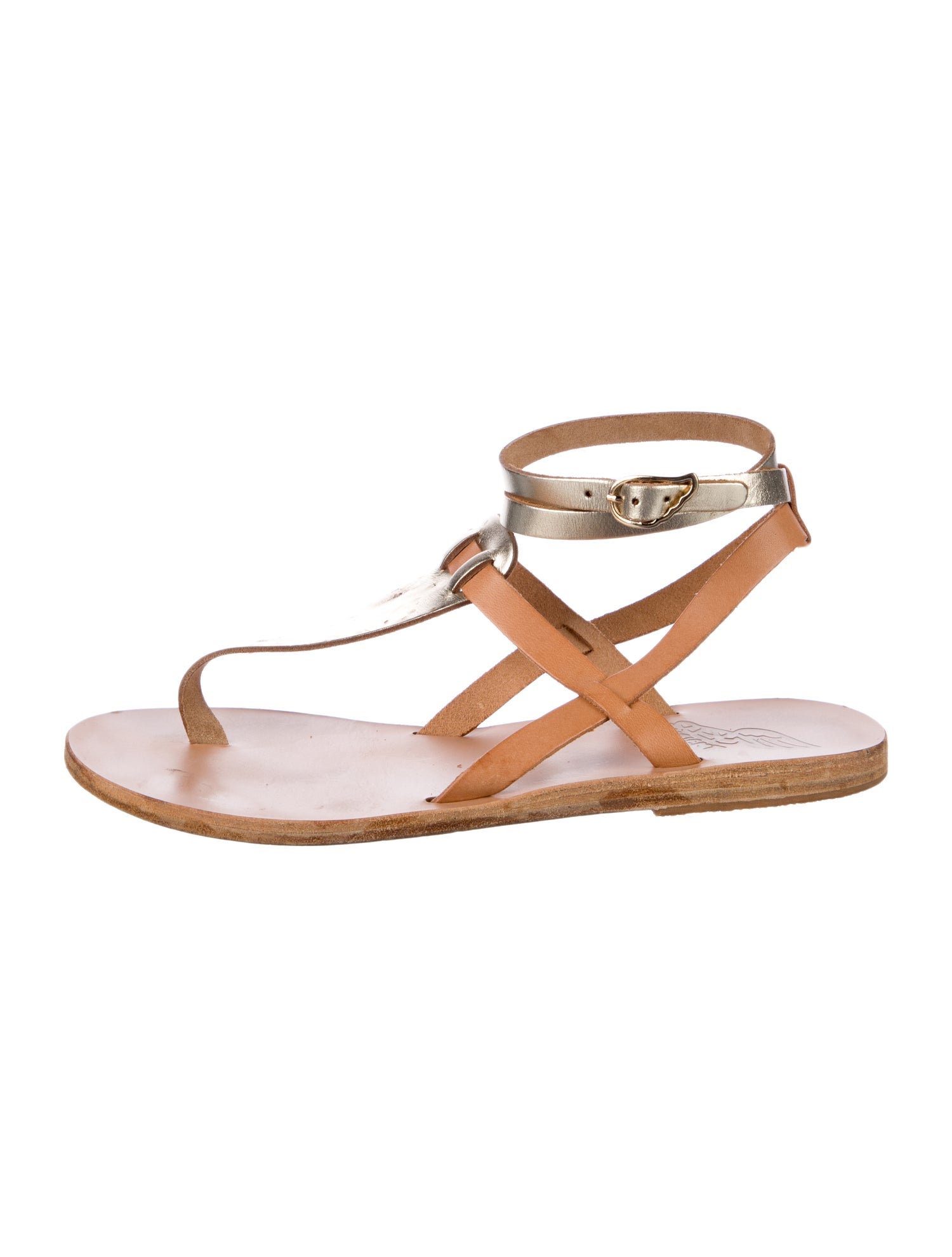 Ancient Greek Sandals Leather T-Strap Sandals