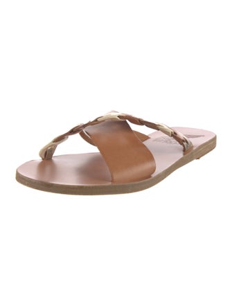 Ancient Greek Sandals Leather Slides