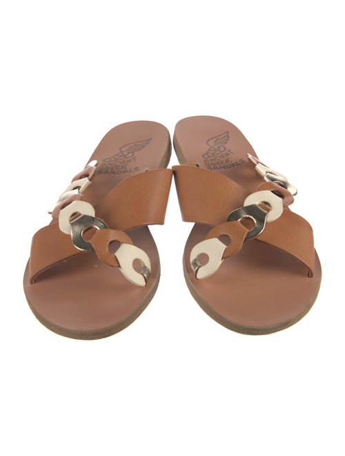 Ancient Greek Sandals Leather Slides