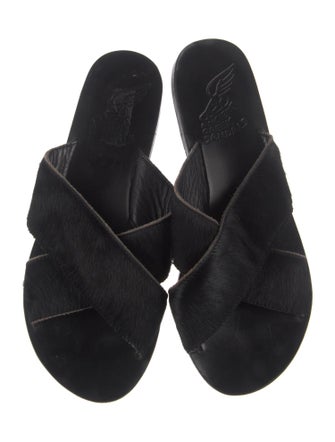 Ancient Greek Sandals Ponyhair Slides