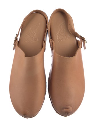 Ancient Greek Sandals Leather Studded Accents Slingback Flats