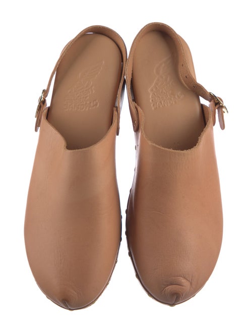 Ancient Greek Sandals Leather Studded Accents Slingback Flats