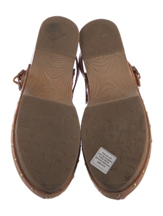 Ancient Greek Sandals Leather Studded Accents Slingback Flats