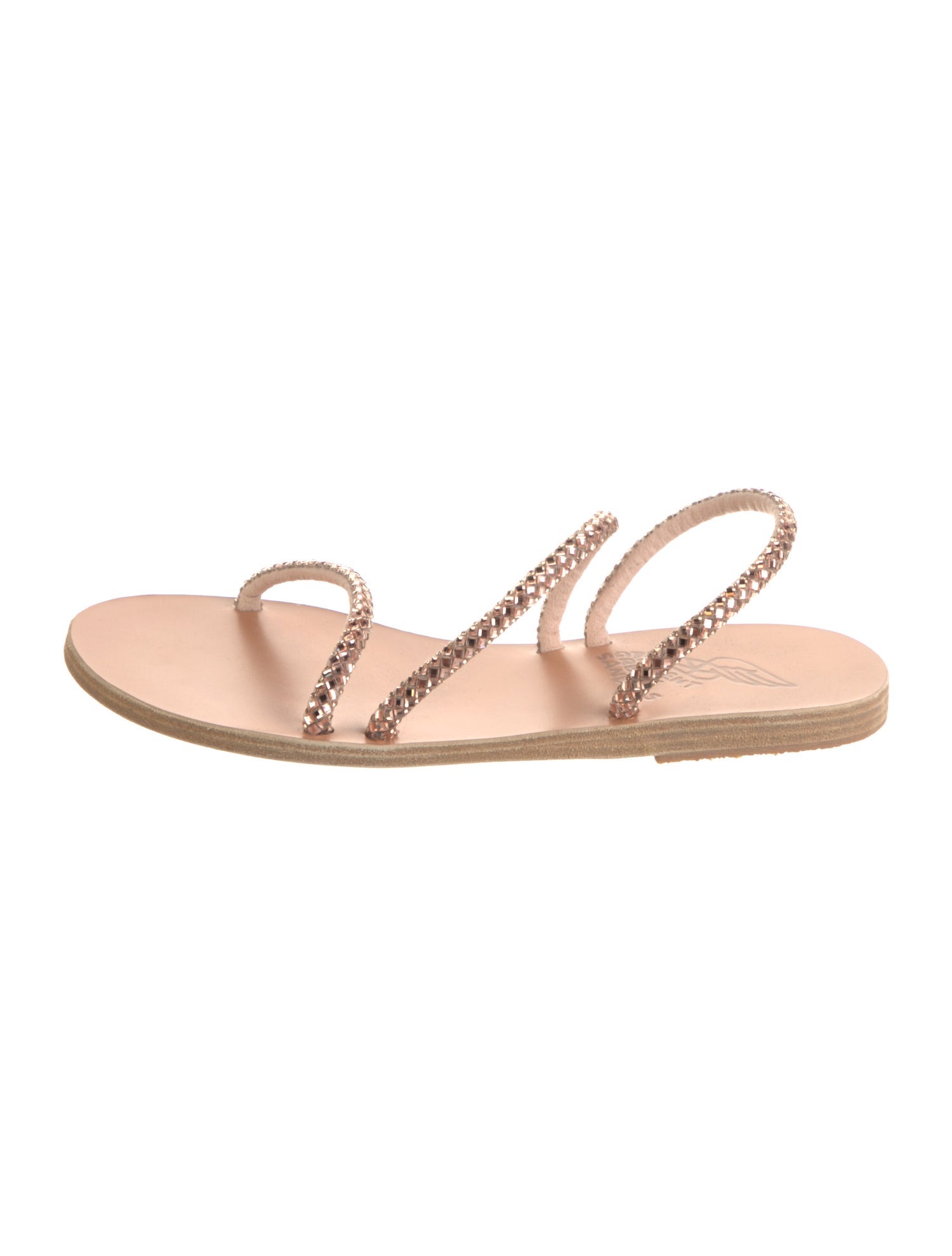 Ancient Greek Sandals Crystal Crystal Embellishments Slingback Sandals