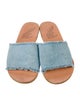 Ancient Greek Sandals Denim Colorblock Pattern Slides