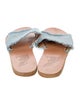 Ancient Greek Sandals Denim Colorblock Pattern Slides