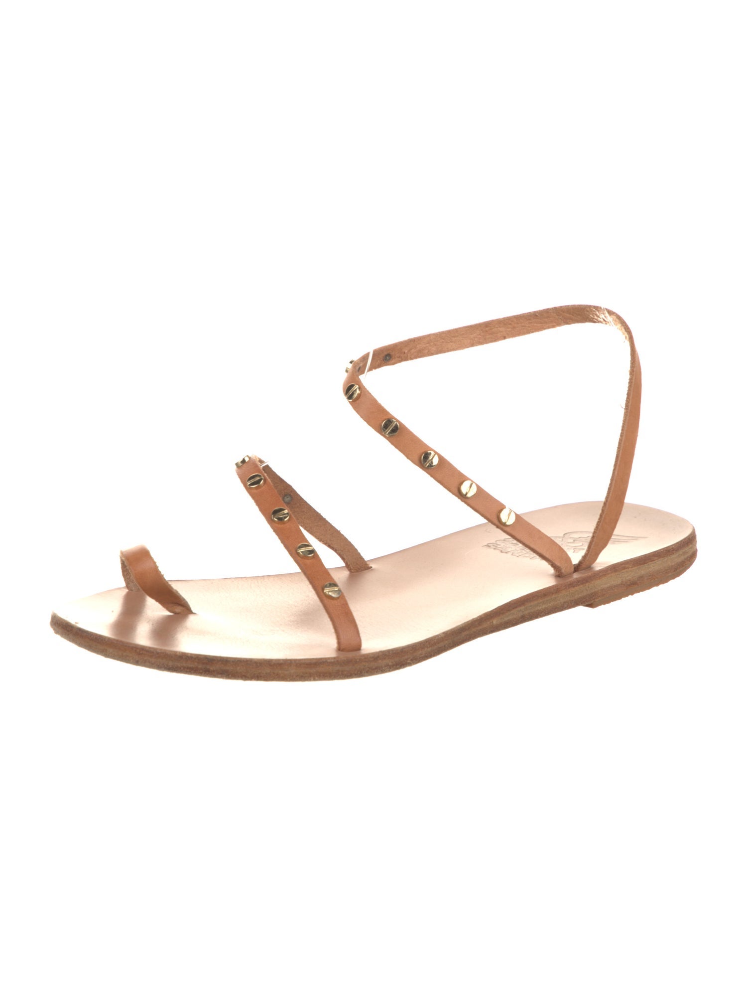 Ancient Greek Sandals Leather Studded Accents Sandals