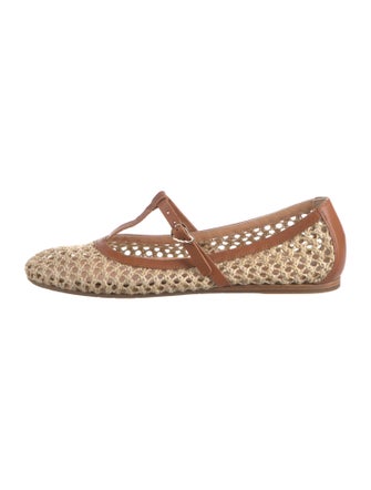 Ancient Greek Sandals Raffia Colorblock Pattern Mary Jane Flats