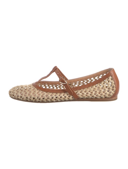 Ancient Greek Sandals Raffia Colorblock Pattern Mary Jane Flats