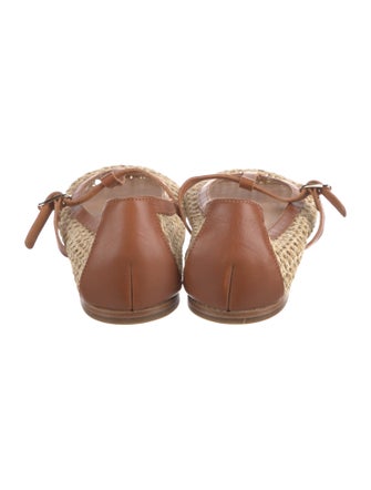 Ancient Greek Sandals Raffia Colorblock Pattern Mary Jane Flats