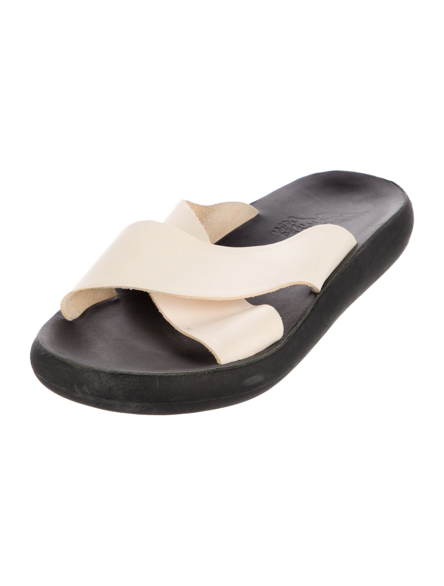 Ancient Greek Sandals Leather Animal Print Slides