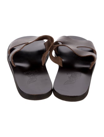 Ancient Greek Sandals Leather Slides