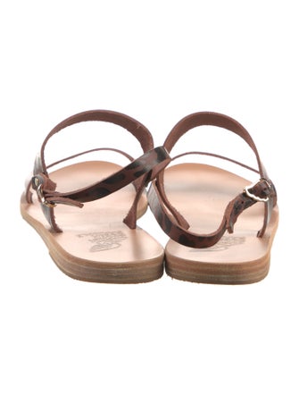 Ancient Greek Sandals Leather Animal Print Sandals