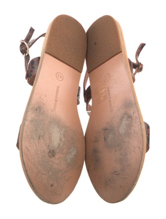 Ancient Greek Sandals Leather Animal Print Sandals