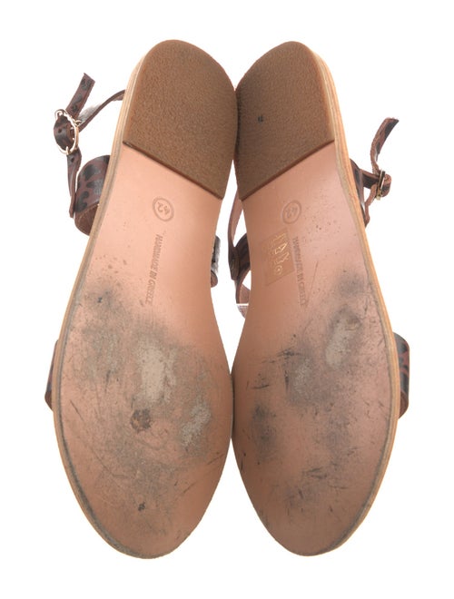 Ancient Greek Sandals Leather Animal Print Sandals
