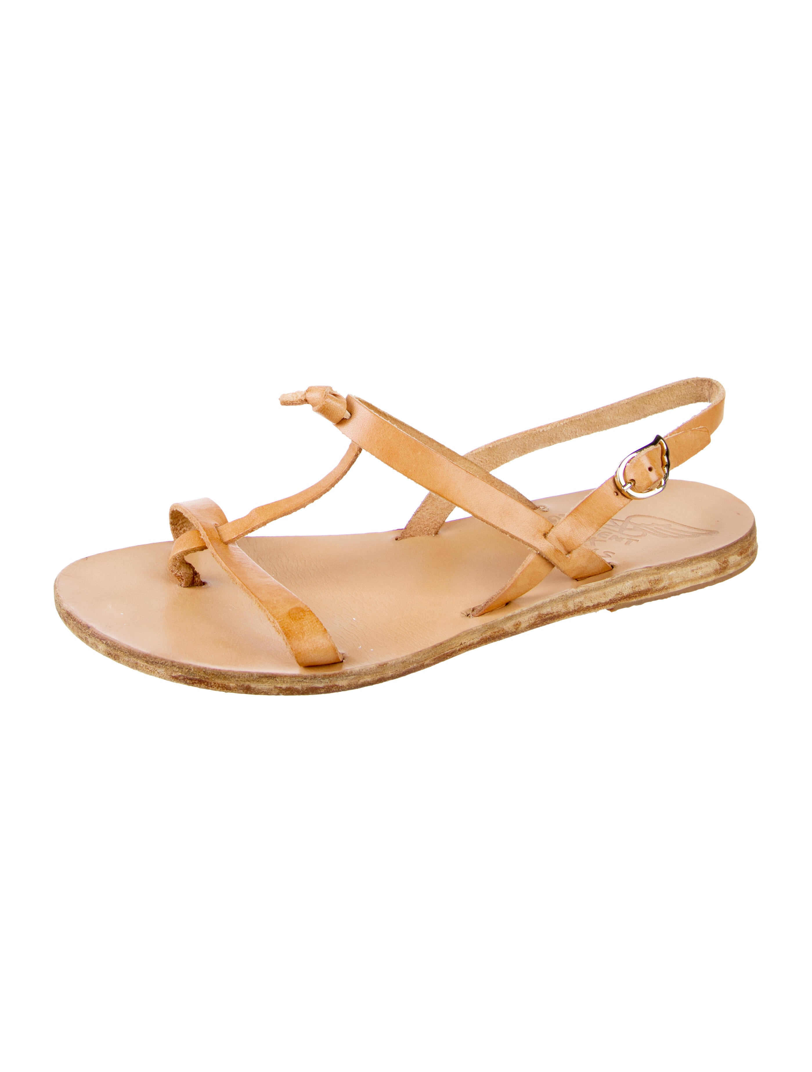 Ancient Greek Sandals Leather T-Strap Sandals